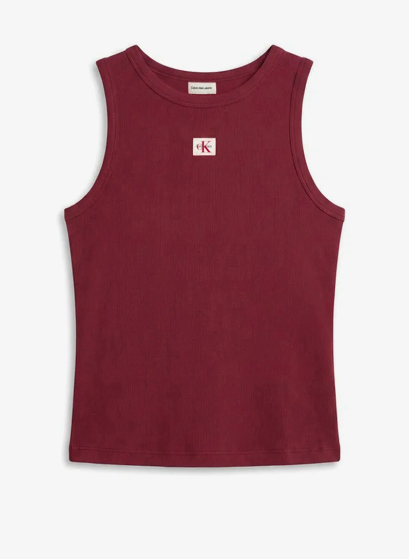 Calvin Klein Jeans  Monologo Label Ribbed Tank Top for Women | Best Price UAE
