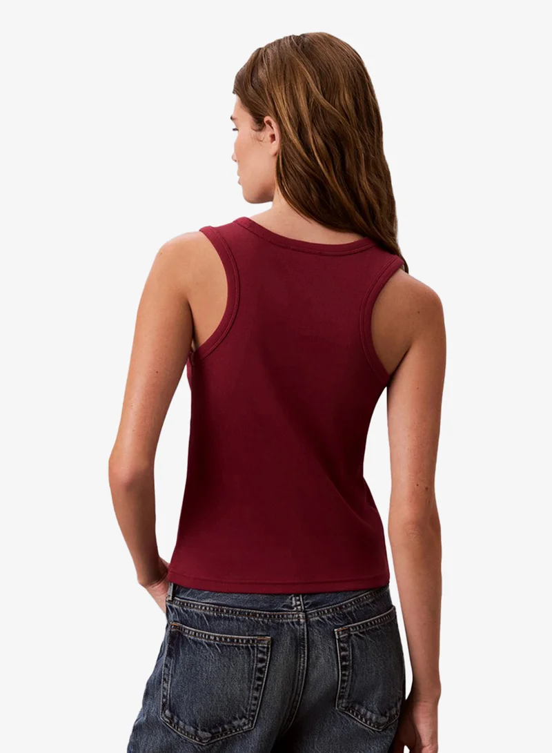 Calvin Klein Jeans  Monologo Label Ribbed Tank Top for Women | Best Price UAE