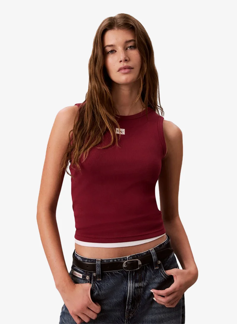 Monologo Label Ribbed Tank Top