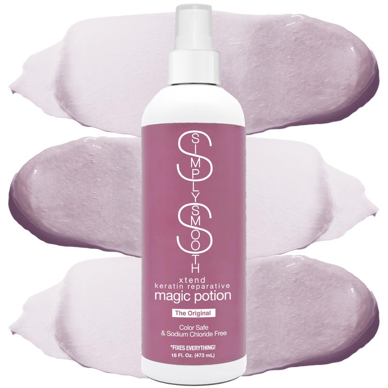 SIMPLY SMOOTH Keratin Reparative Magic Potion Original Leave In Conditioner Detangler & Heat Protection Styling Spray Repair & Reduce Breakage Color Safe & Sodium Chloride Free 16 Oz - Image 1