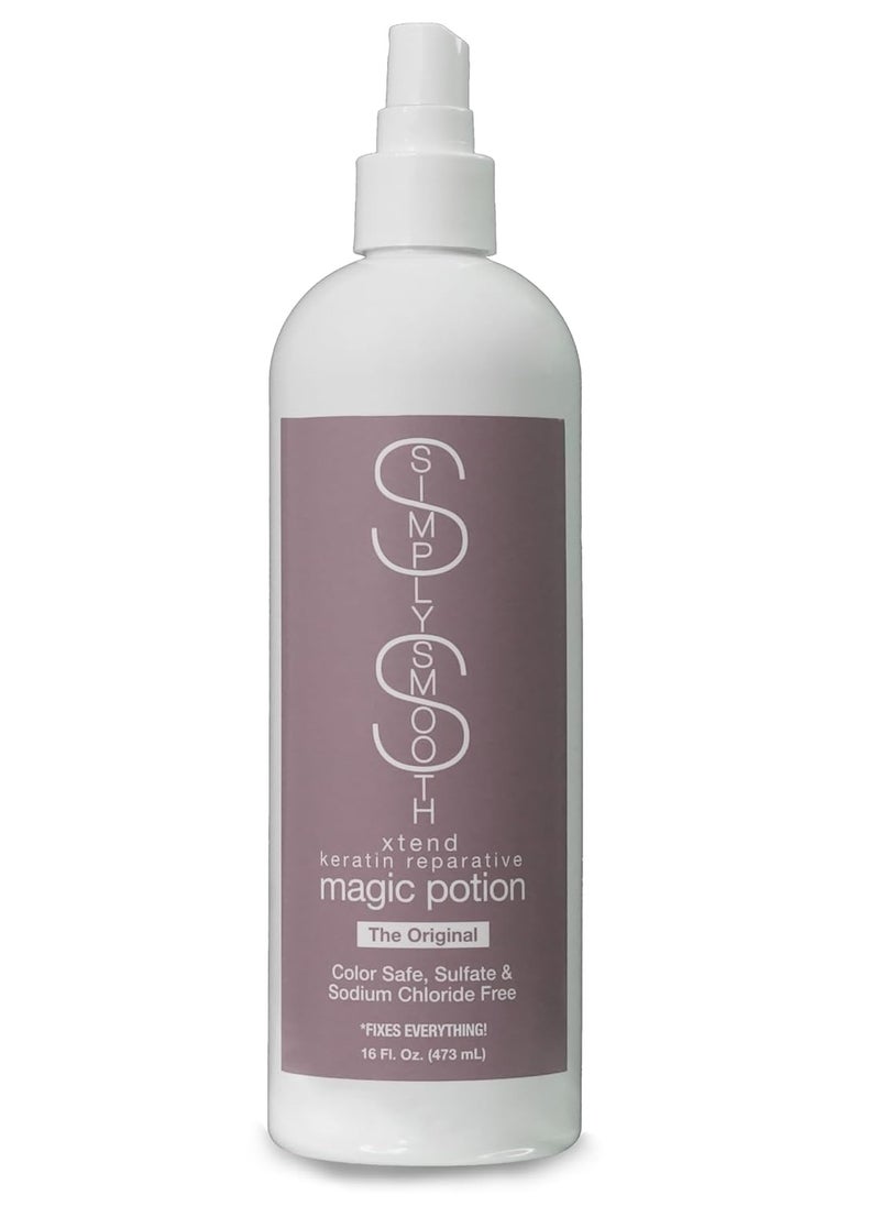 SIMPLY SMOOTH SIMPLY SMOOTH Keratin Reparative Magic Potion Original Leave In Conditioner Detangler & Heat Protection Styling Spray Repair & Reduce Breakage Color Safe & Sodium Chloride Free 16 Oz  - Image 1