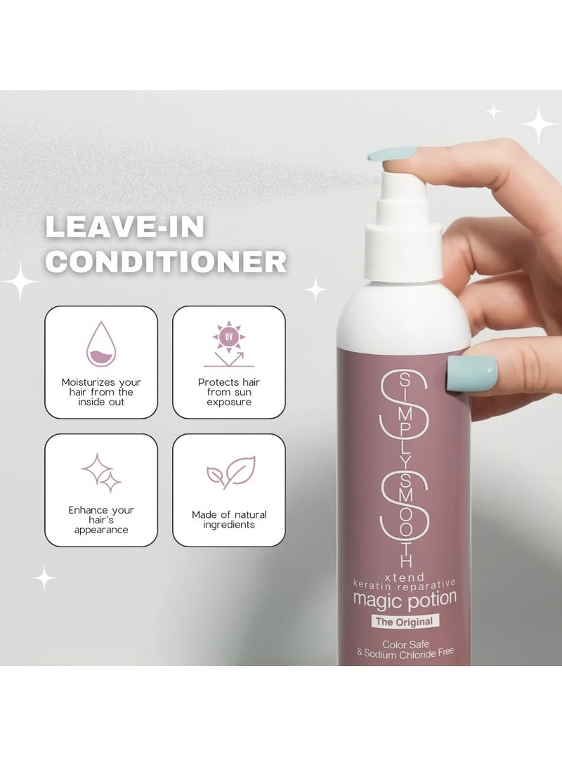 SIMPLY SMOOTH SIMPLY SMOOTH Keratin Reparative Magic Potion Original Leave In Conditioner Detangler & Heat Protection Styling Spray Repair & Reduce Breakage Color Safe & Sodium Chloride Free 16 Oz  - Image 3