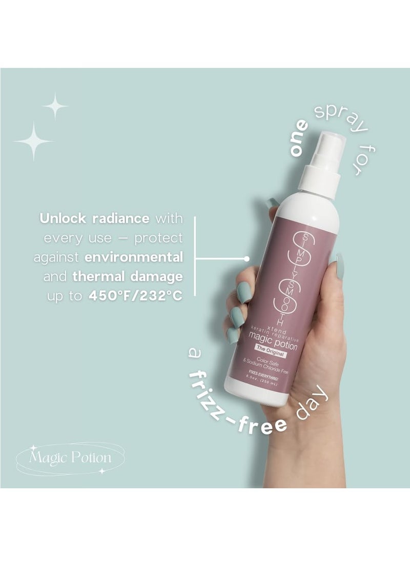 SIMPLY SMOOTH SIMPLY SMOOTH Keratin Reparative Magic Potion Original Leave In Conditioner Detangler & Heat Protection Styling Spray Repair & Reduce Breakage Color Safe & Sodium Chloride Free 16 Oz  - Image 4
