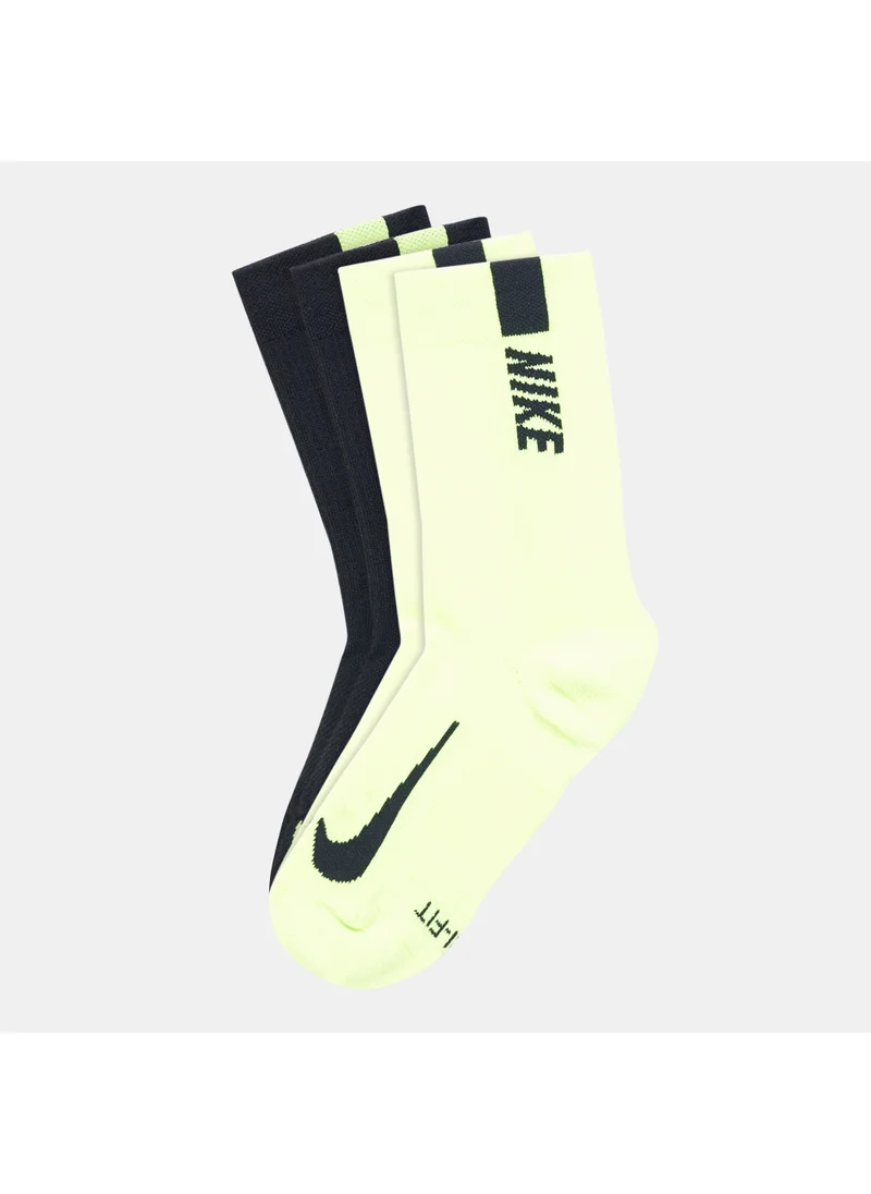 Nike Multiplier Running Crew Socks (2 Pairs)