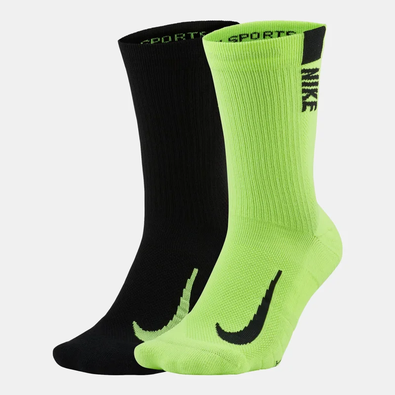 Nike Multiplier Running Crew Socks (2 Pairs)