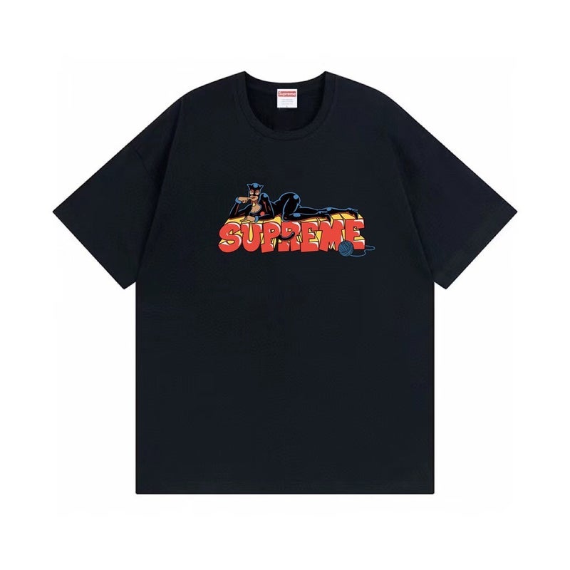 SUPREME 26FW New Trendy SUP American Retro Letter Print All-Match Short Sleeve T-Shirt - Image 1