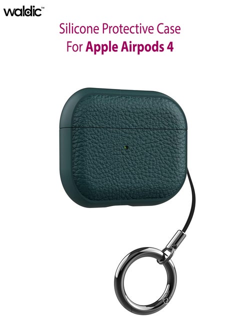 Apple AirPods 4 Silicone Case | Compatible with Apple AirPods 4 (Front LED Visible) | Shockproof Full-Body Protective Case Cover for Apple AirPods 4 with Keychain (Airpods Not Included) - Green