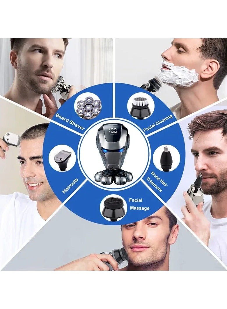 AROAQ Seven-Head Haircut Shaving Artifact Men's Special Razor Multi-Function Electric Razor Head Machine  - Image 3