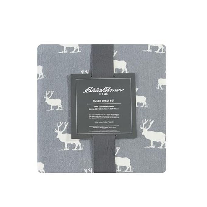 Eddie Bauer King Sheets, Cotton Flannel Bedding Set, Brushed For Extra Softness, Cozy Home Decor (Elk Grove, King) - Image 3