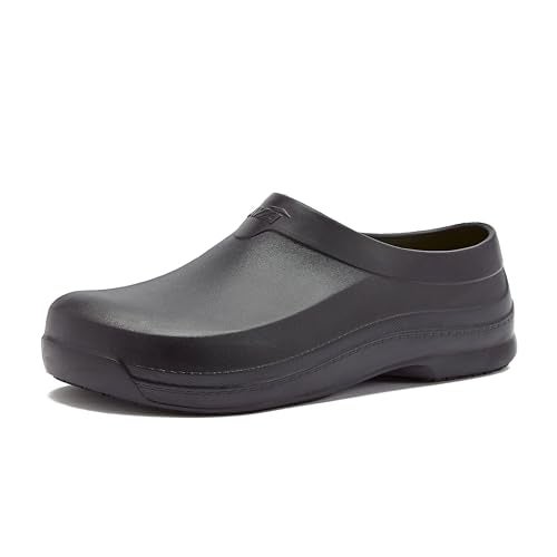 Avia Flame Men's Clogs, Slip Resistant Shoes for Men Food Service, Non Slip Restaurant and Chef Shoes Men Slip Resistant for Kitchen Work or Nursing - Black, 12 Medium - Image 1