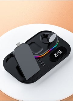 XVersion 4 in 1 Wireless Charger 30W Station with QI fast mobile charging for Apple iPhone/Air Pods/iWatch/Nothing Phone - Black  - Image 4