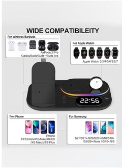 XVersion 4 in 1 Wireless Charger 30W Station with QI fast mobile charging for Apple iPhone/Air Pods/iWatch/Nothing Phone - Black  - Image 2