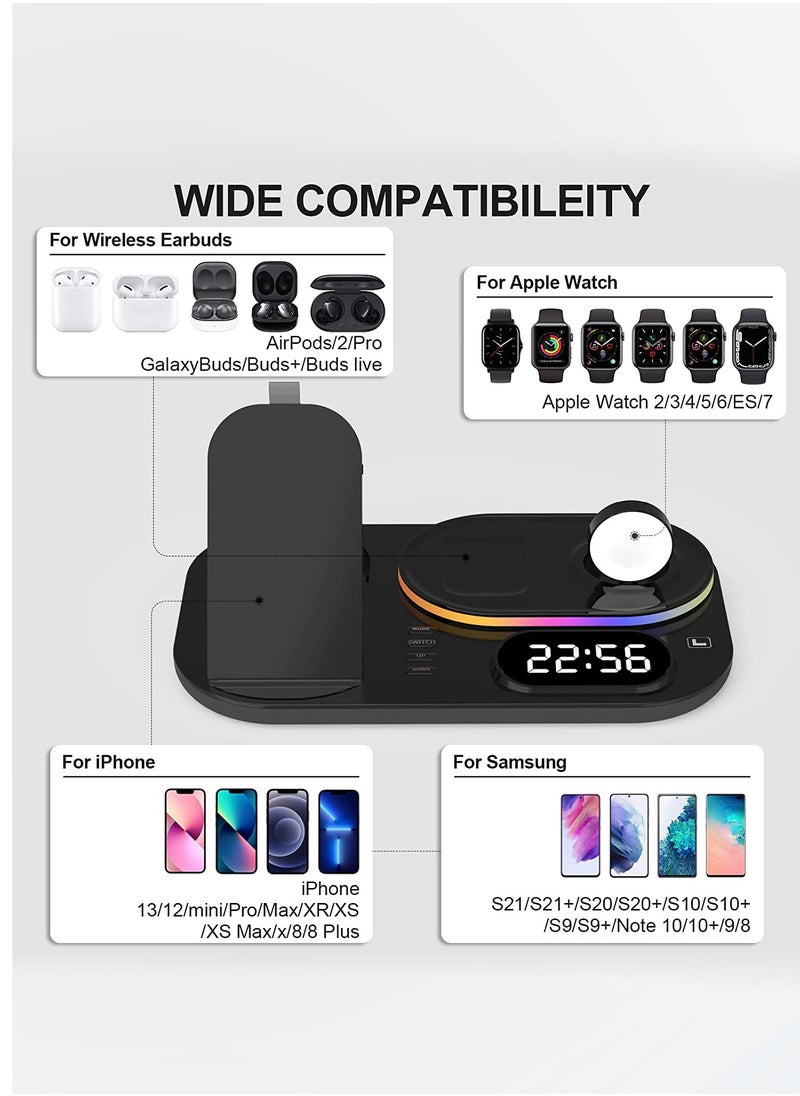 XVersion 4 in 1 Wireless Charger 30W Station with QI fast mobile charging for Apple iPhone/Air Pods/iWatch/Nothing Phone - Black  - Image 2