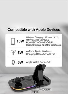 XVersion 4 in 1 Wireless Charger 30W Station with QI fast mobile charging for Apple iPhone/Air Pods/iWatch/Nothing Phone - Black  - Image 3