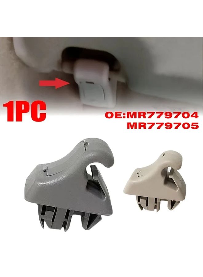 Beige Car Sun Visor Hanger Hook Bracket 2Pcs Replacement Installation - Image 4