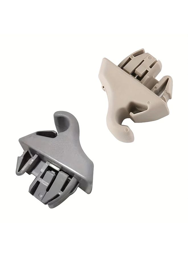 Beige Car Sun Visor Hanger Hook Bracket 2Pcs Replacement Installation - Image 5