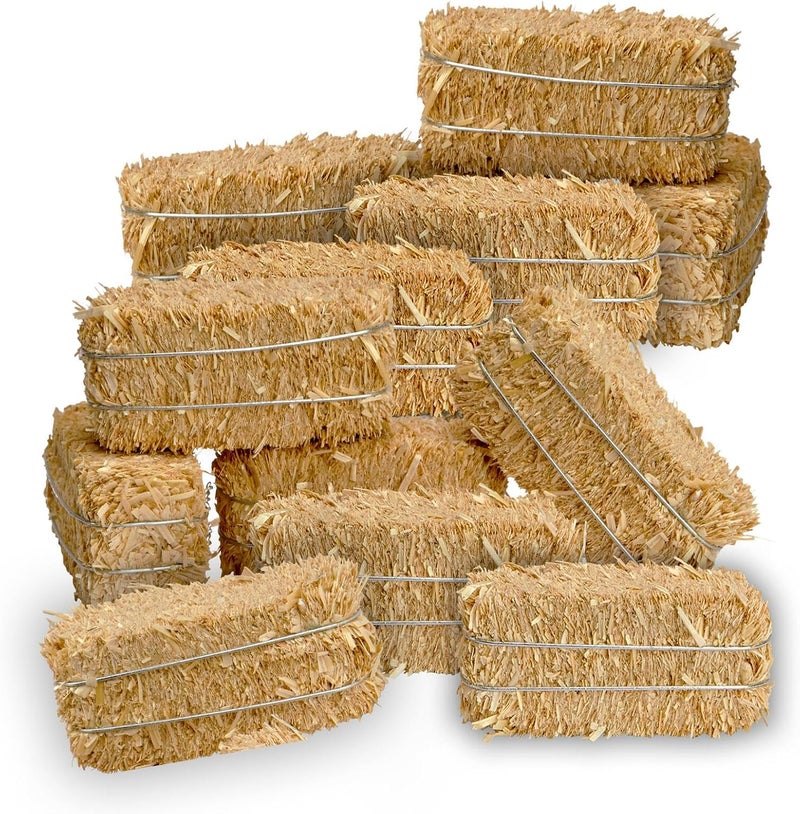 FloraCraft 12 Piece Decorative Straw Bale - Natural Sun-Baked Barley Straw for Any Season - Image 2