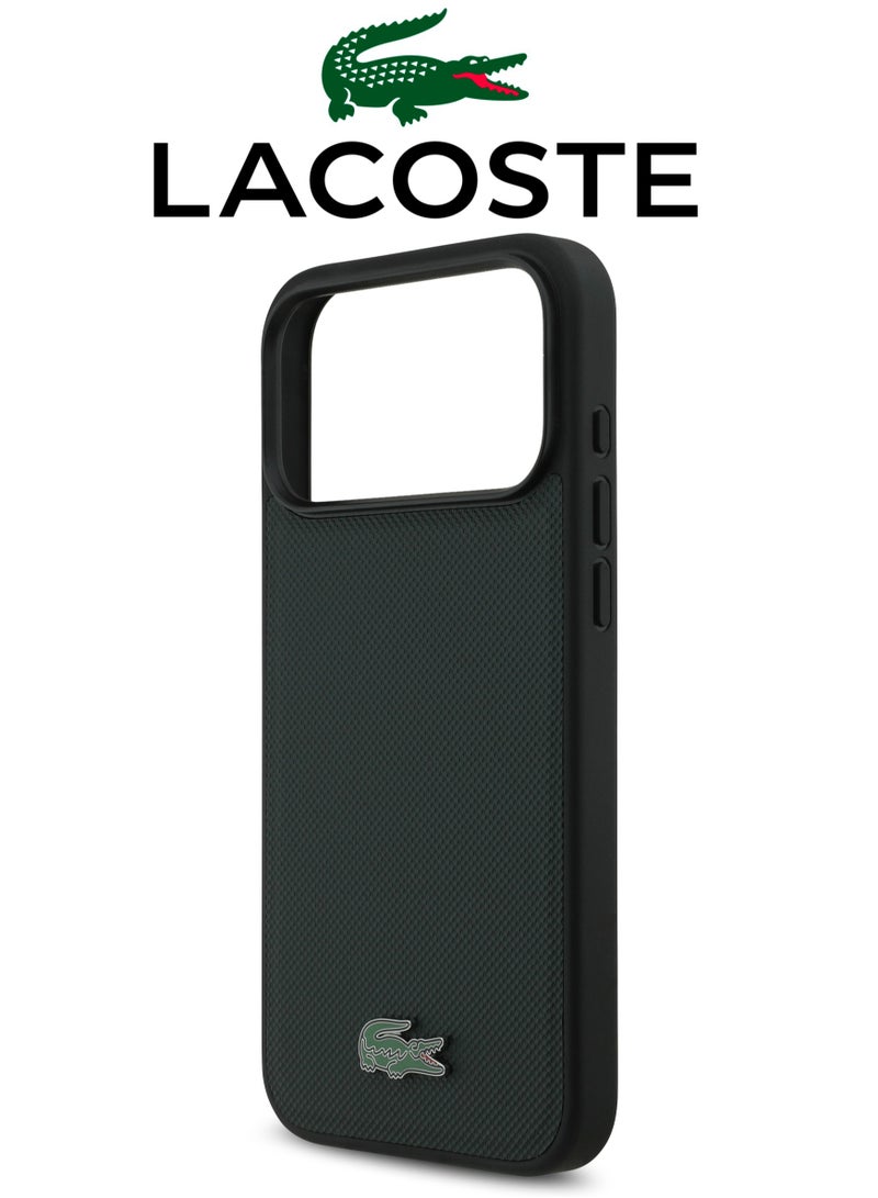 سي جي موبايل كفر ايفون 17 برو ماكس  من الجلد. كفر جوال يدعم الشحن اللاسلكي الماج سيف. جراب ايفون 17 بروماكس قوي ضد الصدمات ببروز حول الكاميرا. غلاف جوال ايفون 17 برو ماكس بتصميم فرنسي انيق ومعتمد بشراكة مع (LACOSTE) و(CG MOBILE).أخضر داكن - Image 5