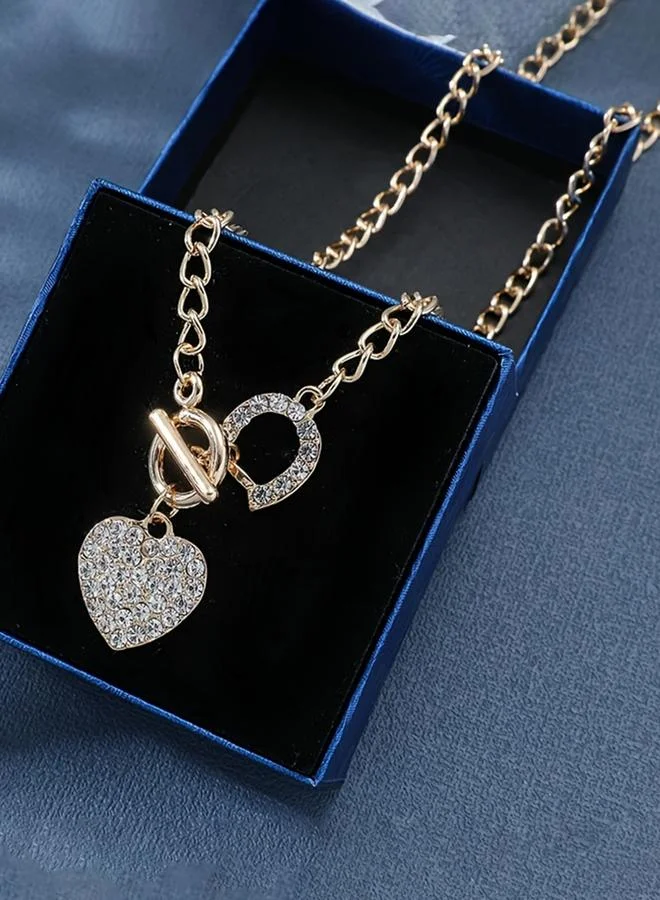 تايك تو قلادة قلب بأحجار الراين