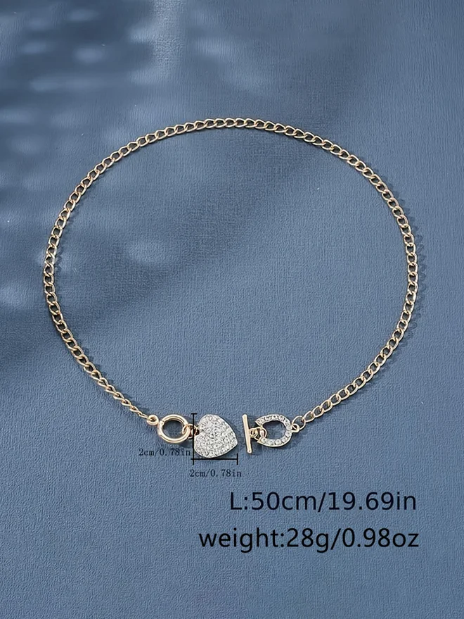 Take Two  Rhinestone Heart Necklace for Women | Best Price UAE