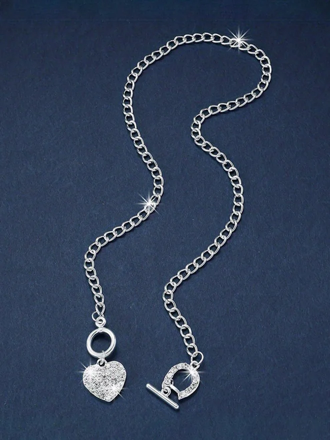 Take Two  Rhinestone Heart Necklace for Women | Best Price UAE