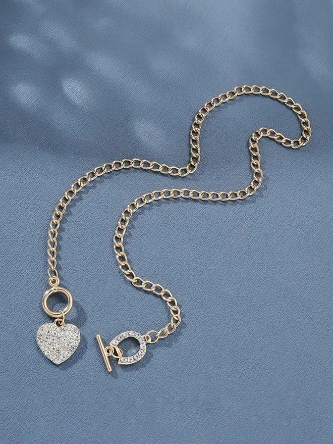 Take Two  Rhinestone Heart Necklace for Women | Best Price UAE