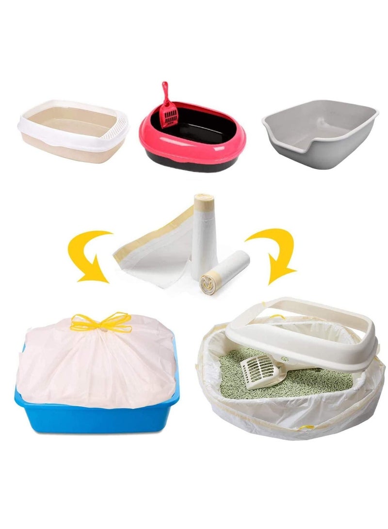 Y&D Cat Litter Pan Box Liner, Pet Kitten Drawstring Bag for Medium and Large Cats Dogs Tray Liners Drawstrings Bags Jumbo Extra Durable Box, 2 PACK  - Image 3