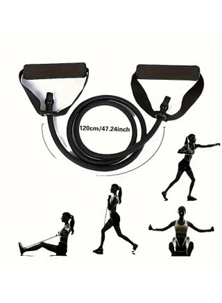 1pc Premium TPE Resistance Band - U-Shaped, Elastic Fitness Rope with Comfort Handles in Red/Green/Black - Ideal for Home Workouts & Strength Training（30LB） - view 2