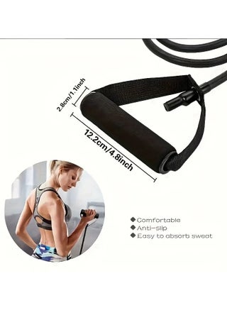 1pc Premium TPE Resistance Band - U-Shaped, Elastic Fitness Rope with Comfort Handles in Red/Green/Black - Ideal for Home Workouts & Strength Training（30LB） - view 5