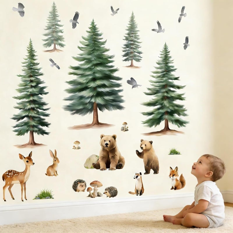 ARS Woodland Animal Wall Decals for Baby: Forest Theme Removable Vinyl Wall Decals Nursery Kids Room Toddler Kids Ages 0-12 Years - Image 3