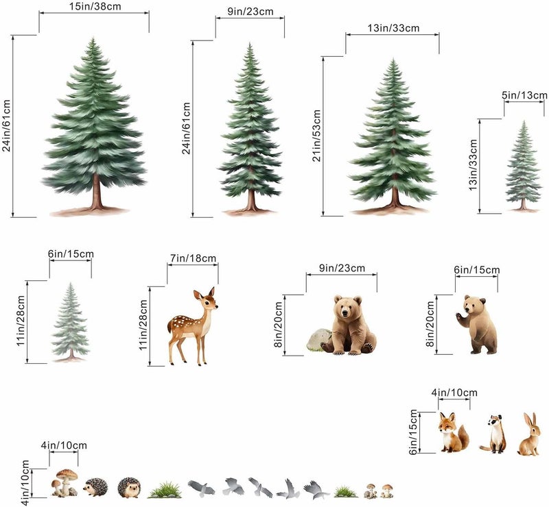 ARS Woodland Animal Wall Decals for Baby: Forest Theme Removable Vinyl Wall Decals Nursery Kids Room Toddler Kids Ages 0-12 Years - Image 4