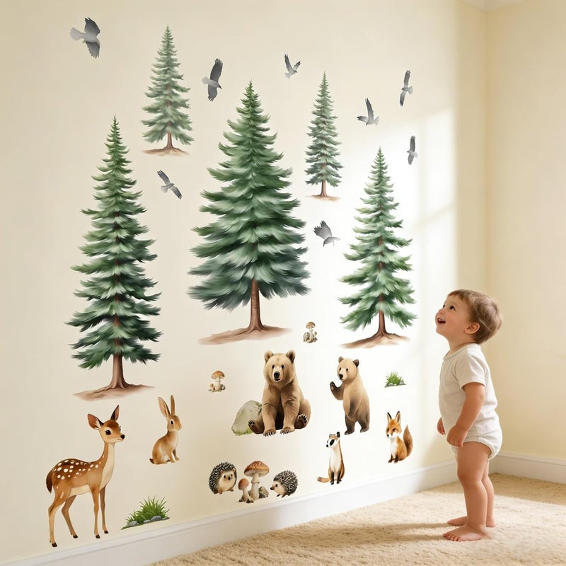 ARS Woodland Animal Wall Decals for Baby: Forest Theme Removable Vinyl Wall Decals Nursery Kids Room Toddler Kids Ages 0-12 Years - Image 2