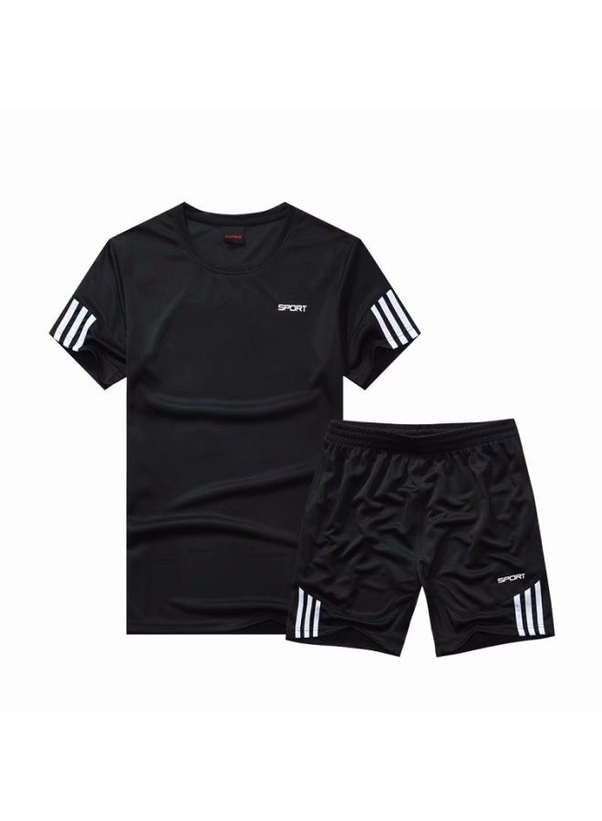 Black With White Edge Short Sleeve Football Jersey - Image 1