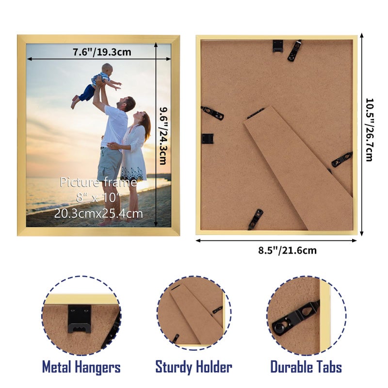 Hoikwo 18 Packs 8x10 Gold Multi Picture Frames Set for Family Photos  Artwork  Light Weight Bulk 8 by 10 Frames Pack for Wall Hanging and Table  Stylish Picture Frames - Image 2