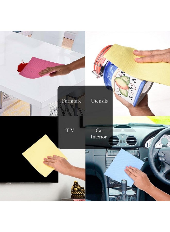 Kuber Industries Foam Sponge Wipes | Washing Wipes Paper Towel | Sponge Cleaning Cloths for Kitchen | Reusable Sponge Wipe Cloths | Cleaning Sponges | 15x15 | 5 Piece Set | Multi - Image 5