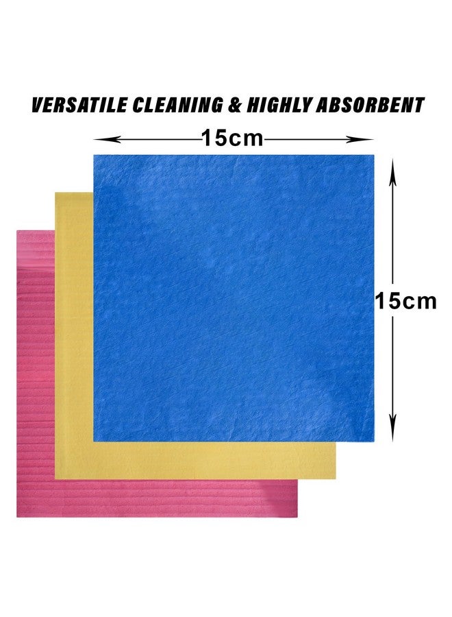 Kuber Industries Foam Sponge Wipes | Washing Wipes Paper Towel | Sponge Cleaning Cloths for Kitchen | Reusable Sponge Wipe Cloths | Cleaning Sponges | 15x15 | 5 Piece Set | Multi - Image 3