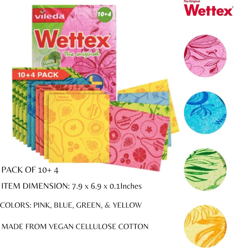 Wettex The Original 14 Pack Swedish Dishcloth for Kitchen - Eco Friendly Reusable Paper Towels - Assorted Dish Cloths for Washing Dishes - Image 5