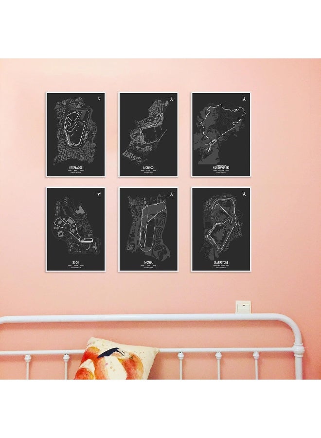 CodersParadise Formula 1 Wall Posters - Pack Of 6 | 8x12 inch (A4 Size) | Wall Poster For Home Bedroom, Living Room DÃ©cor And Aesthetics | Included Glue Dots (F1 Race Maps) - Image 3