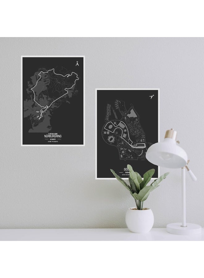 CodersParadise Formula 1 Wall Posters - Pack Of 6 | 8x12 inch (A4 Size) | Wall Poster For Home Bedroom, Living Room DÃ©cor And Aesthetics | Included Glue Dots (F1 Race Maps) - Image 5