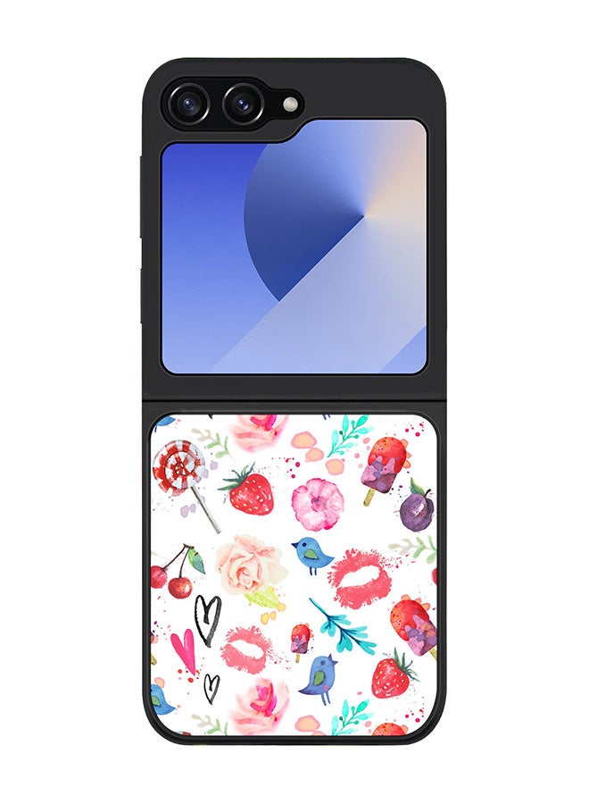 Stylizedd Rugged Black edge case for Samsung Galaxy Z Flip7 FE, Slim fit Soft Case Flexible Rubber Edges Anti Drop TPU Gel Thin Cover -  Summer Fever - Image 1