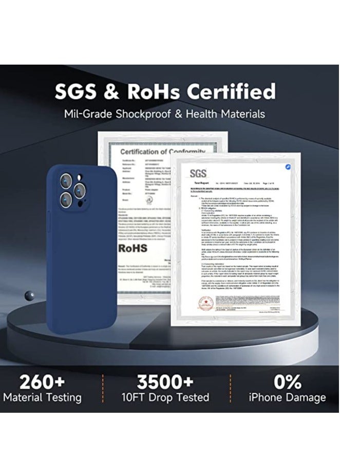 iPhone 12 Pro Max with 2 Pack Tempered Glass Screen Protector Magsafe Case Silicone Phone Case with Microfiber Lining for iPhone 12 Pro Max 6.7 inch 2022,Blue - Image 4