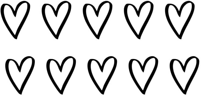 Set of 10 Heart TEMPORARY TATTOO Waterproof love Valentines day hearts cut out BLACK