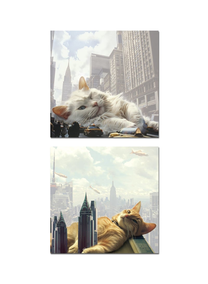 ErichKrause ملاحظات لاصقة بموضوع القطط في المدينة الكبيرة 50 ورقة بحجم 75x75 مم تصاميم متنوعة - Image 2