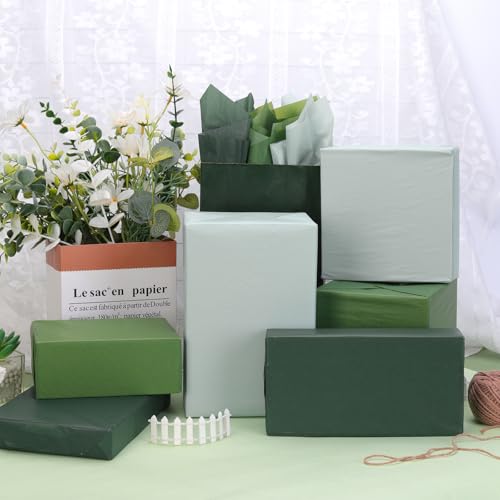 Welpurch 90 Sheets Bluish Green Gift Tissue Paper, 14'' x 20'' Gradient Forest Green Color Assorted Gift Wrapping Tissue for St.Patrick's Day Decor Shades of Green Event Presents Packaging - Image 5
