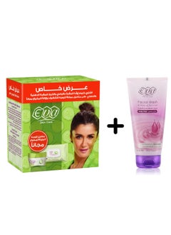Eva Eva Yogurt & Cucumber Face Cream for Oily Skin, 170g + Eva Skin Cleansing & Makeup Removal Wipes (25 Wipes) + Eva Glycerin Face Wash & Makeup Remover for Dry Skin 150ml  - Image 1