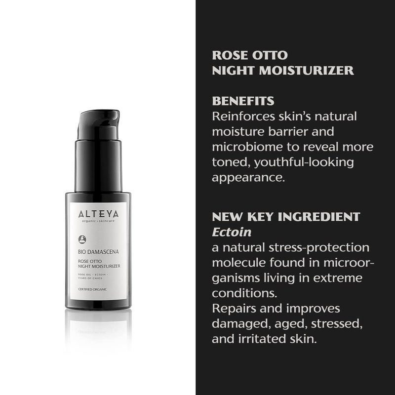 Alteya Organics Night Moisturizer Certified Organic Skin Care 1.7 Fl Oz/50 mL Bio Damascena Award-Winning Face Cream With Organic Bulgarian Rose Oil Hydrating, Toning and Rejuvenating - Image 3