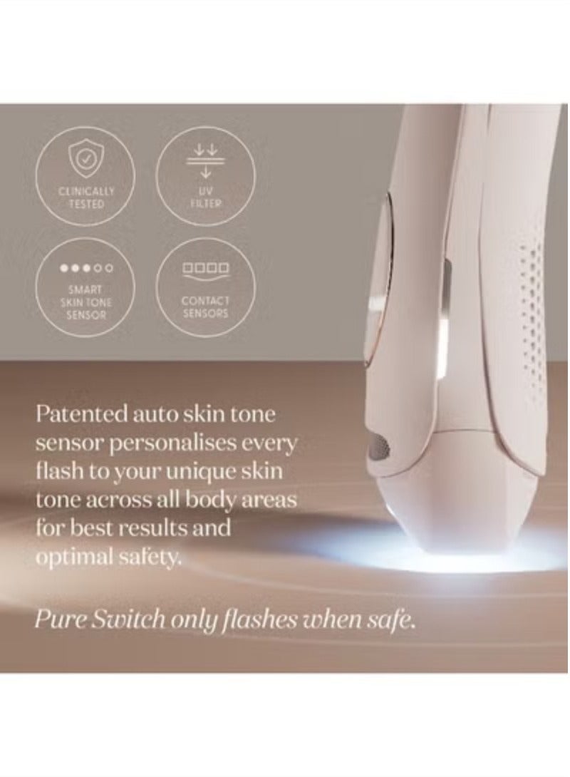 سموث سكن  جهاز إزالة الشعر بالليزر سموث سكين بيور سويتش IPL – 3 في 1 لإزالة الشعر في المنزل للنساء، آمن للوجه والجسم مع تقنية التبريد، تقليل دائم للشعر، لطيف وغير مؤلم - Image 4