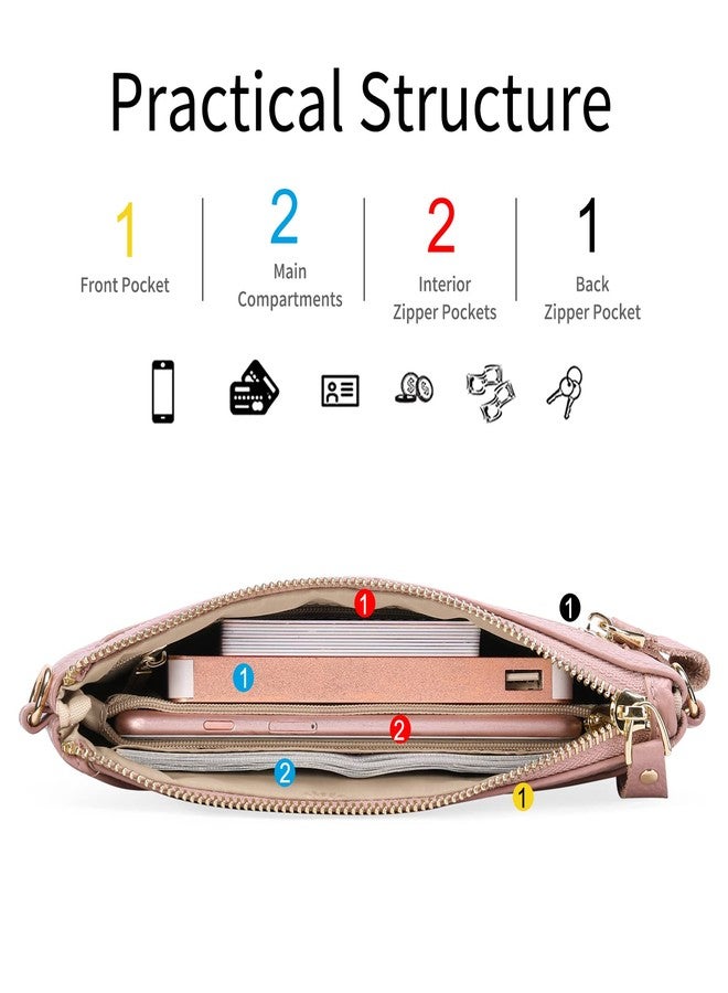 سينديفن حقيبة يد صغيرة من الجلد من SENDEFN، حقيبة كتف نسائية كروسبودي، محفظة، فتحات للبطاقات بتقنية RFID - Image 2