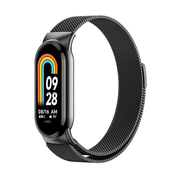 erorex For Xiaomi Smart Band 10 / 10 Nfc / 9 / 9 Nfc Milan Magnetic Stainless Steel Watch Band(Black) - Image 1