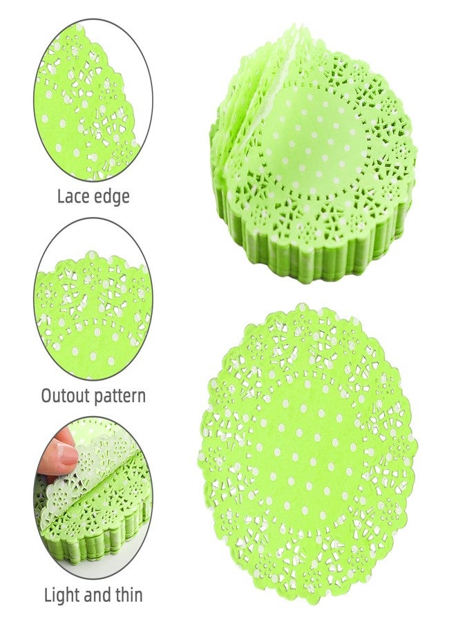Craftask 250 Pcs Colored Paper Doilies with dots, 4.5 Inch Round Lace Paper doilies, Assorted Colors Paper Doilies for Tables, Crafts, Wedding Party and Tableware Decoration (Grass Green) - Image 3